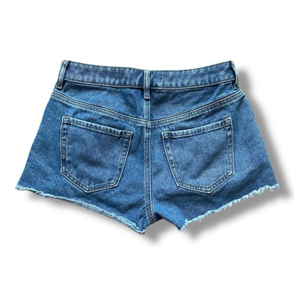 Pacsun High Rise Festival Distressed Denim Jean Shorts Medium Wash Women Size 27 - Picture 2 of 14
